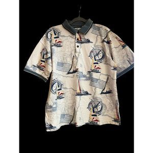 Nautical Vintage 90's Royale Air Short Sleeve Polo Shirt L